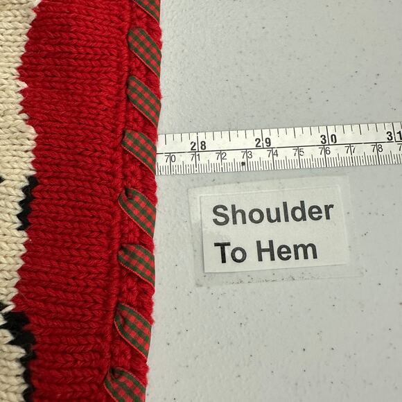 Woolrich Womens Christmas Sweater Size L Holiday Dogs Tree Vintage Retro Festive - Picture 7 of 8